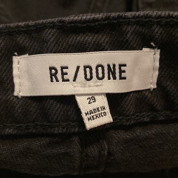 RE/DONE 70s Low Rise Straight Washed Black Jeans Size 29x30 - Picture 9 of 11
